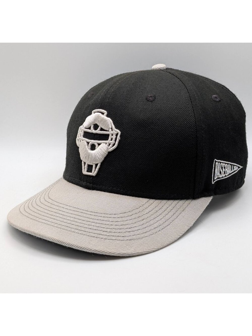 Baseballism Honor Tradition Catchers Mask Logo Fitted Cap 7 1/4 Black/Gray